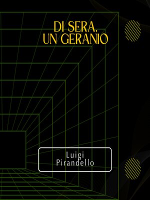 cover image of Di sera, un geranio